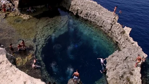 Grotto lake Azure Window Stock Footage 72634416