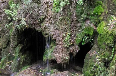 Grotto in the rock in the fall Stock Photos