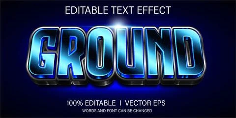 Ground 3d vector text effect with modern style design Stock Illustration