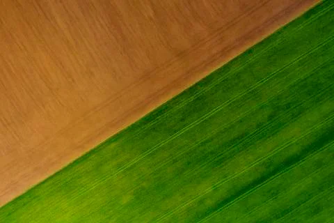 Ground and grass texture background photographed from the air Stock Photos
