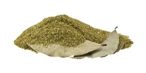Ground bay leaf isolated on white background Stock Photos