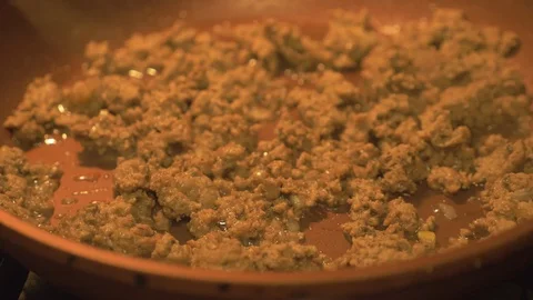 Ground Beef Fried Stock Footage