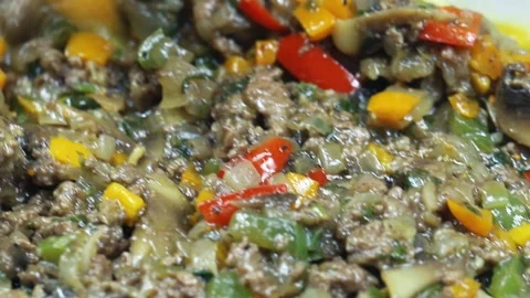 Ground beef potato Stock Footage 136137283