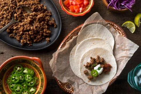 Ground Beef Tacos Foto stock