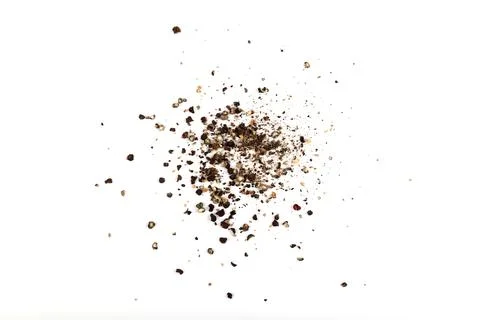 Ground black pepper isolated on a white background .Top view Stock Photos