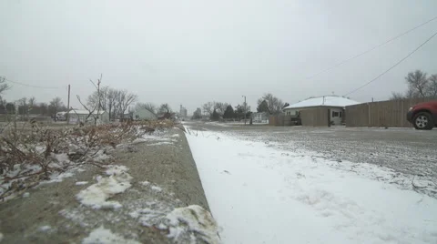 Ground blizzard on the road Stock Footage 40321471