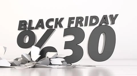 Ground breaking %30 Black friday sale. 3d illustration Stock Illustration