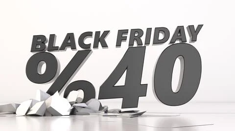 Ground breaking %40 Black friday sale. 3d illustration Stock Illustration