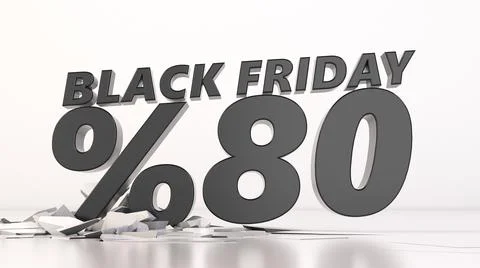 Ground breaking %80 Black friday sale. 3d illustration Stock Illustration