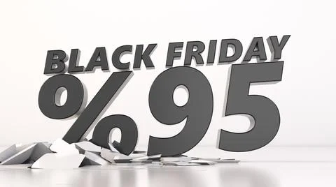 Ground breaking %90  Black friday sale. 3d illustration Stock Illustration