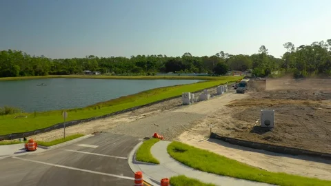 Ground breaking land development Naples FL Stock Footage 116448101