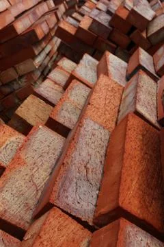 Ground bricks on a pallet Stock Photos