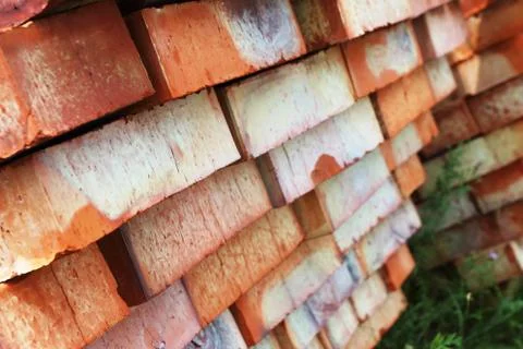 Ground bricks on a pallet Stock Photos