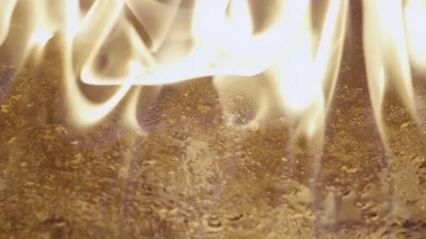 Ground burning in flames Stock Footage 76432572