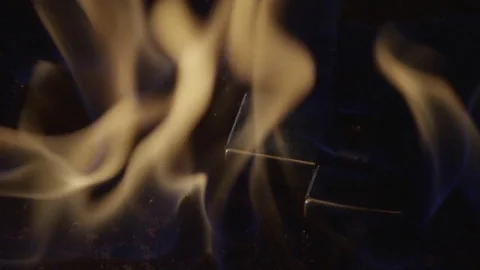 Ground burning in flames Video stock 76432573