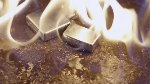 Ground burning in flames Stock Footage 76432589