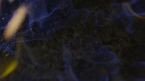 Ground burning in flames Stock Footage 76432592