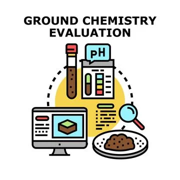Ground chemistry evaluation process presenting scientific analysis Stock Illustration