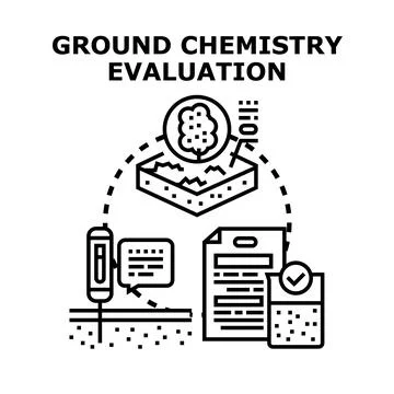 Ground chemistry evaluation process for soil quality assessment Stock Illustration