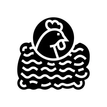 Ground chicken glyph icon vector illustration Illustrazione stock