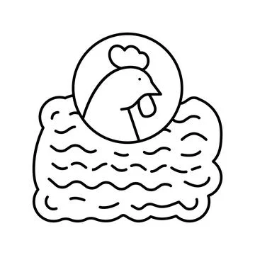 Ground chicken line icon vector illustration 스톡 일러스트