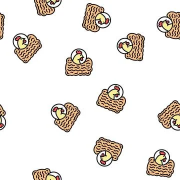 Ground chicken vector seamless pattern Illustrazione stock