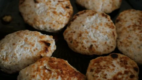 Ground chops in a pan Stock Footage 103379094