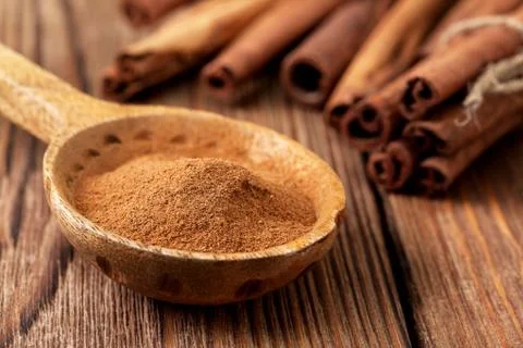 Ground cinnamon Foto stock