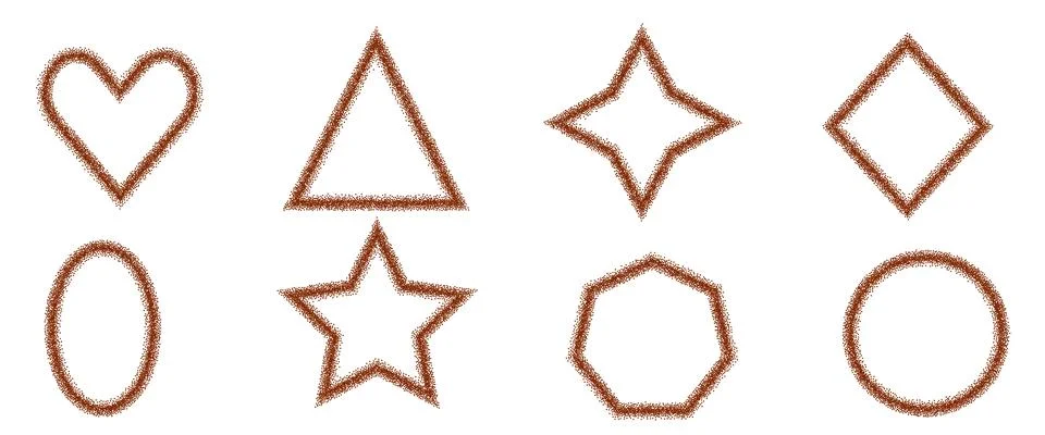 Ground coffee bean geometric frames. Chocolate powder lines borders. vector イラスト素材