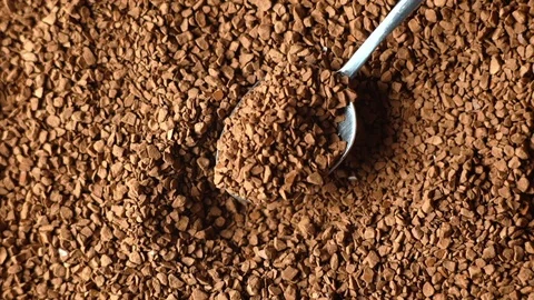 Ground coffee close-up, spoon Stock Footage 72251848