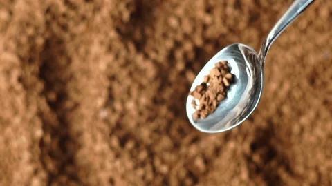 Ground coffee close-up, spoon Stock Footage 72251965