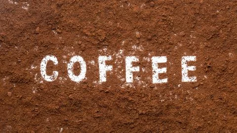 Ground coffee from coffee machine isolated on white background Stock Photos