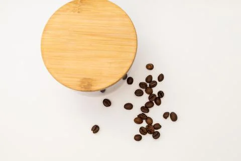 Ground coffee in a jar on a white background Stock Photos