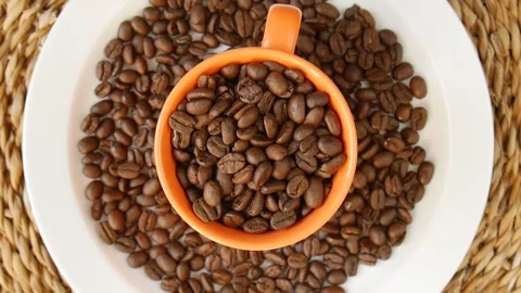 Ground coffee on a plate. Stock Footage 328441139