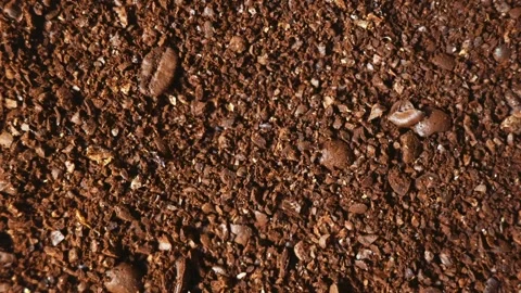 Ground Coffee Texture Close Up, Stock Footage 344571216