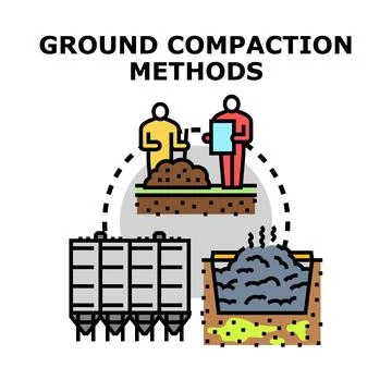 Ground compaction methods for construction and engineering projects イラスト素材