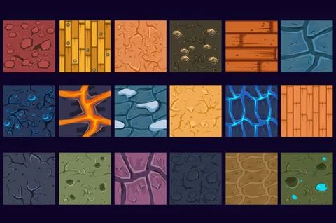 Ground concrete stone texture patterns set vector Illustrations イラスト素材