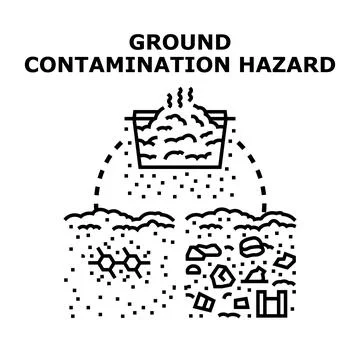 Ground contamination hazard vector concept Stock Illustration