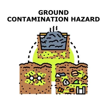 Ground contamination hazard vector concept Stock Illustration
