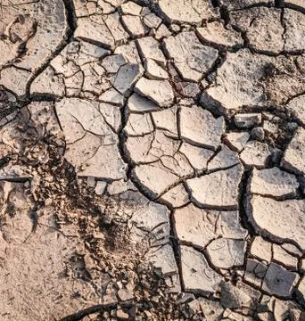 Ground crack background / soil texture and season dry mud arid land Stock Photos