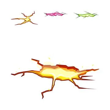 Ground crack with glow effect and energy light イラスト素材