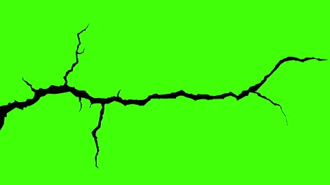 Ground Crack, Surface cracks and fissures in ground, concrete Stock Footage 312305445