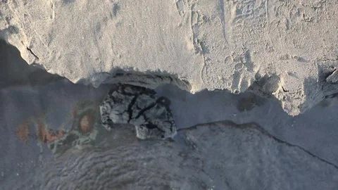 The ground cracked, splitting the dramatic effects  earthquake. Stock Footage 312185909