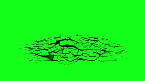 Ground Cracking Collapsing Hole Green Screen Earth Crack khole Animation Effect Stock Footage 345337804