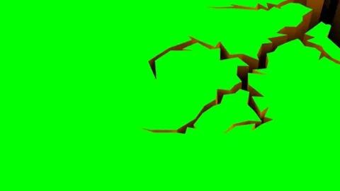 Ground Cracking Surface Spreading Green Screen VFX Animation Stock Footage 340676549