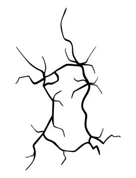 Ground cracks, breaks on land surface from earthquake isolated on white Illustrazione stock