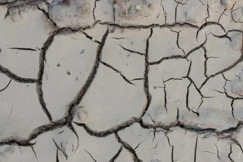 The ground cracks in the top view for the texture background without rain Foto stock