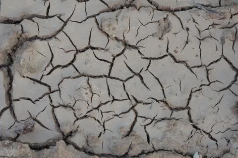 The ground cracks in the top view for the texture background without rain Stock-Fotos