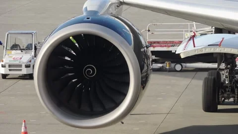 Ground crew inspecting an A330 with engi... | Stock Video | Pond5