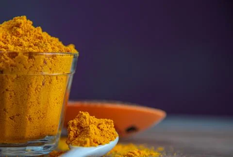 Ground culinary condiment made from saffron (Crocus sativus) Stock Photos